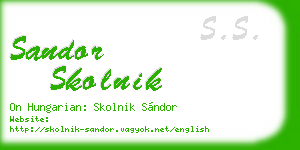 sandor skolnik business card